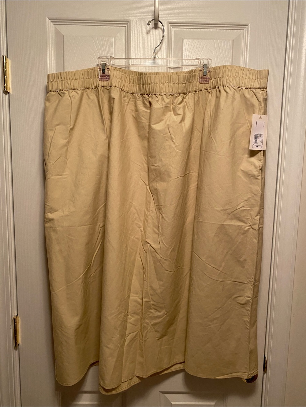A New Day Cream Midi Skirt with Elastic Waist…size 4X
